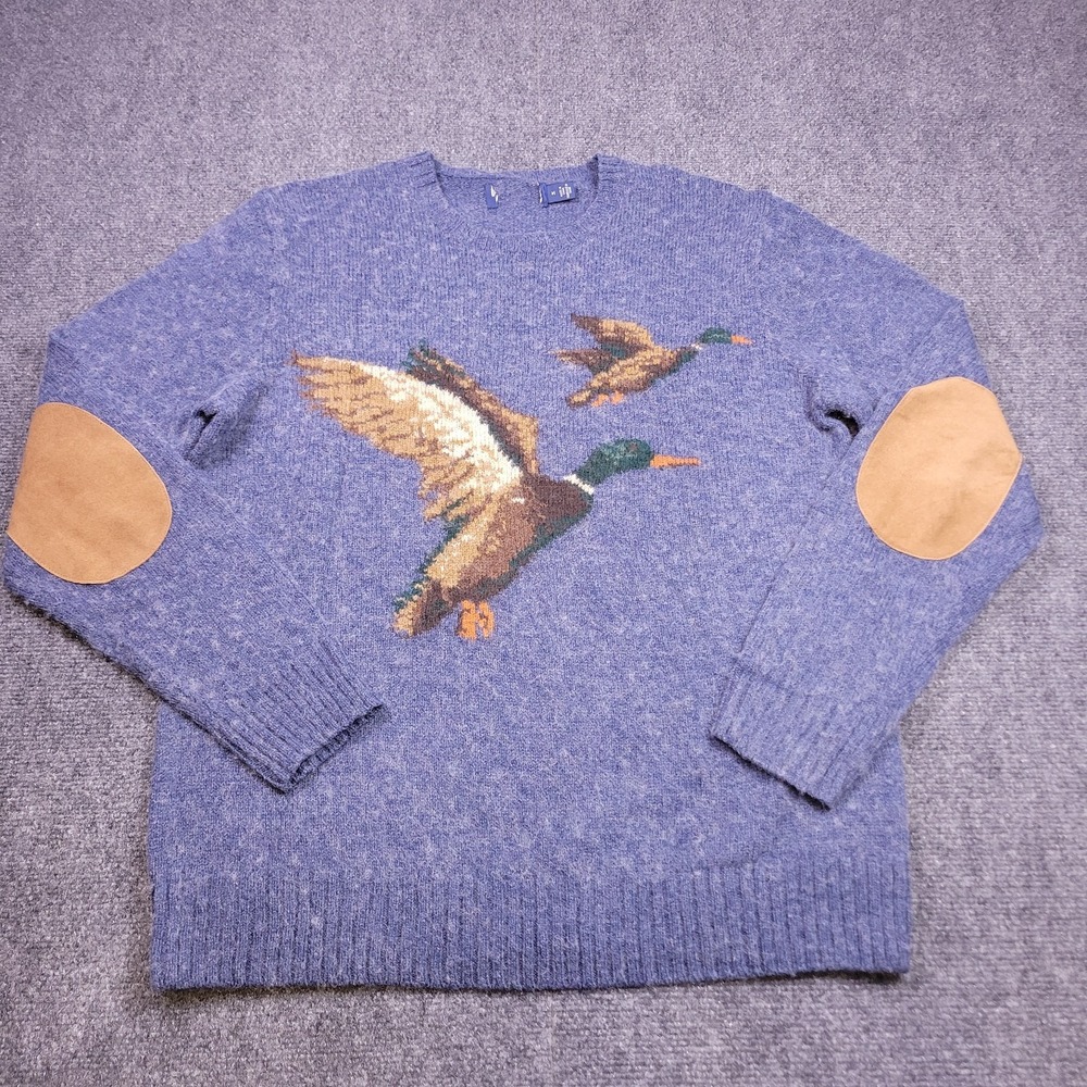 Polo Ralph Lauren Mallard Duck Sweater Mens Small Sportsman Elbow Patches Wool